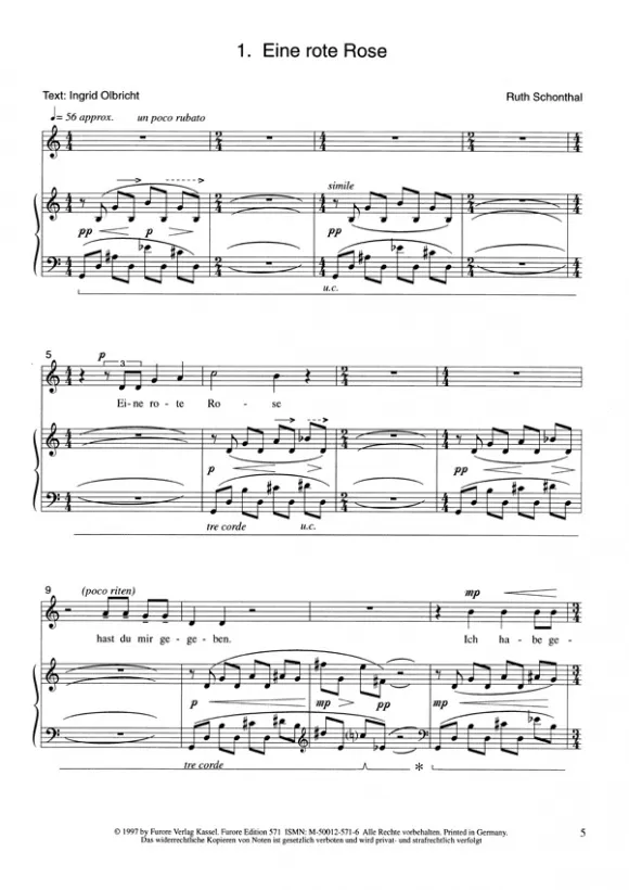 Furore Edition Wildunger Liederzyklus Band I Partitur Mezzosopran und Klavier