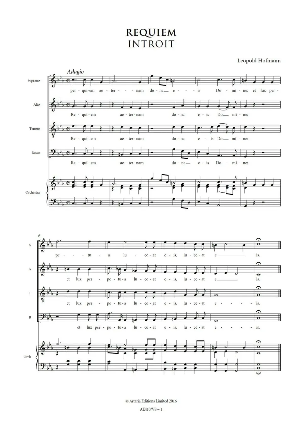 Artaria AE410/VS Requiem c-moll Klavierauszug