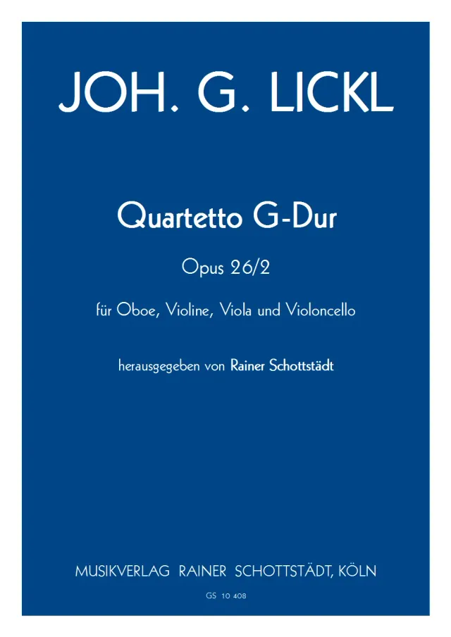 Schottstädt Quartetto G-Dur op. 26/2 Noten Oboe Streichtrio
