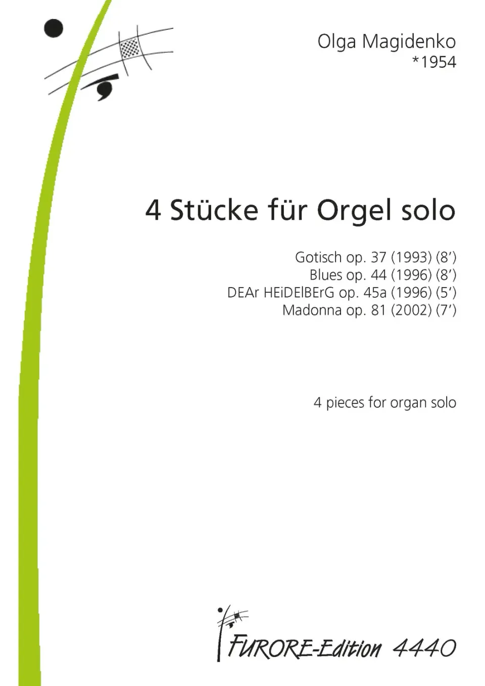 Furore Edition 4 Stücke für Orgel solo Noten Orgel solo