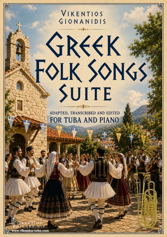 Vikentios Gionanidis Greek Folk Songs Suite Noten für Tuba und Klavier