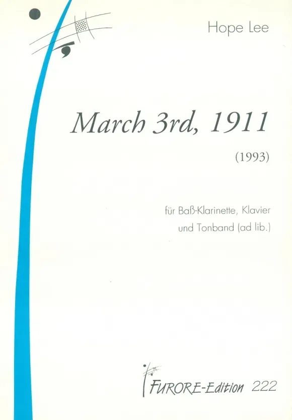 Furore Edition March 3rd 1911 Klarinettennoten Klavier