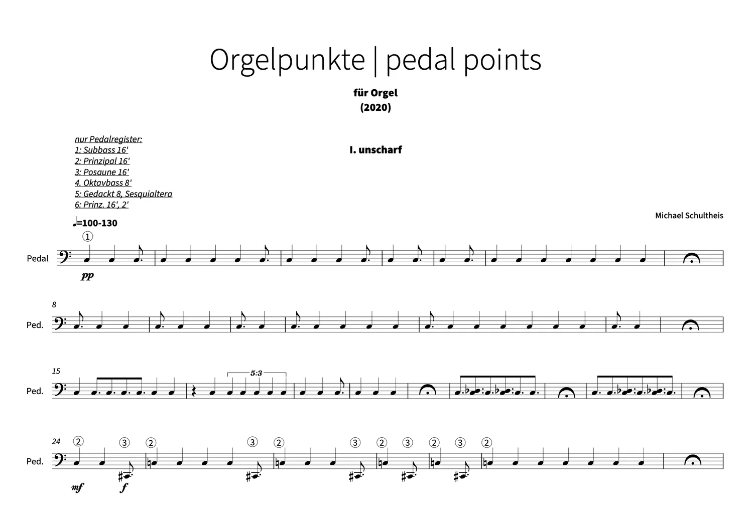 Are Musik Verlag Orgelpunkte 2020 Noten Orgelpedal solo