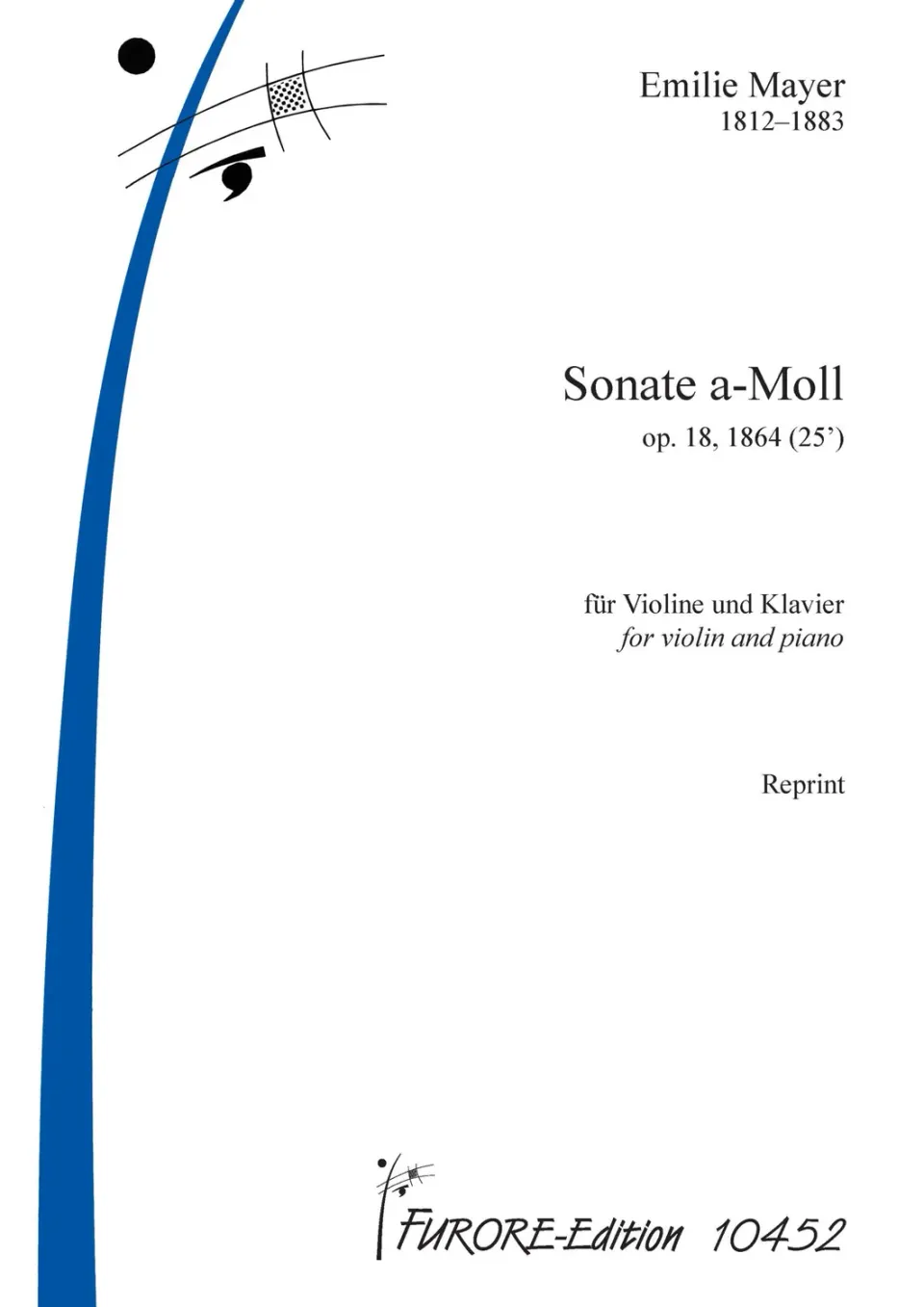 Furore Edition Sonate a-Moll op.18 Violinnoten Klavier