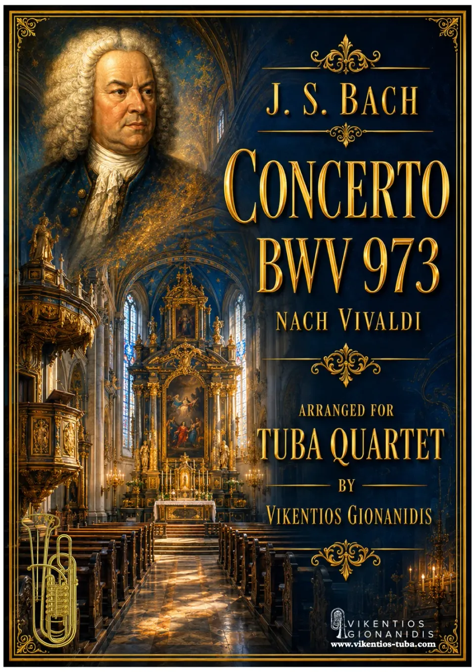 Vikentios Gionanidis Concerto BWV 972 Noten für Tubaquartett