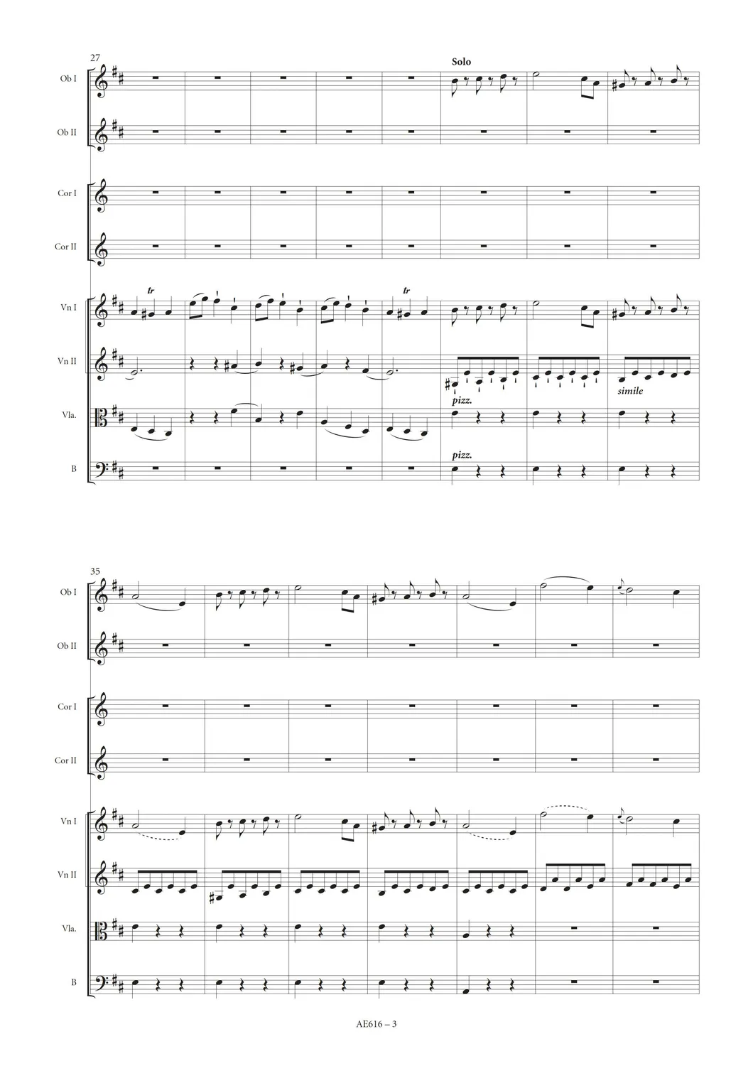 Artaria Saint-Georges Symphony in D major Op. 11 No. 2 Partitur