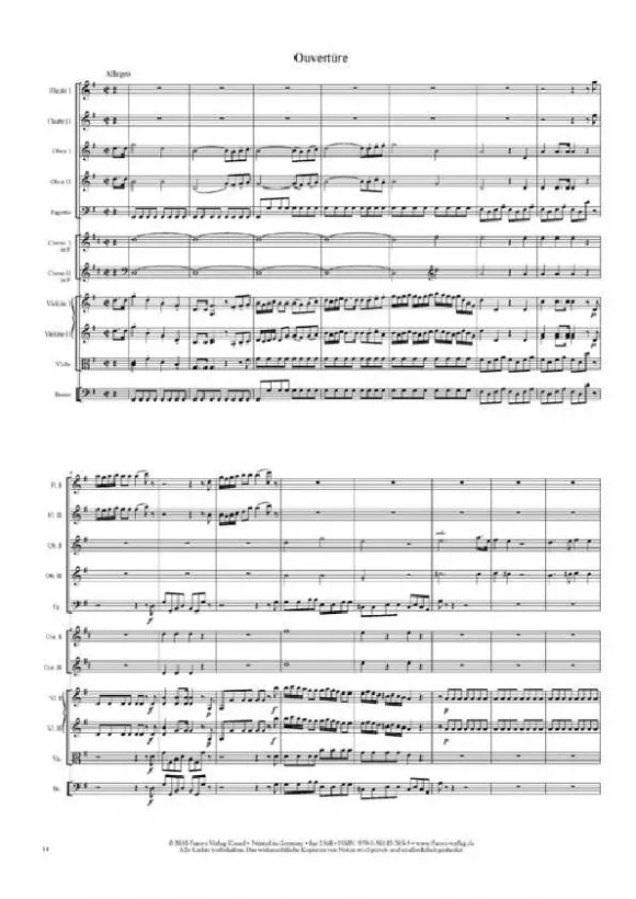 Furore Edition Erwin und Elmire (1776) Partitur Singspiel für Gesang und Ensemble