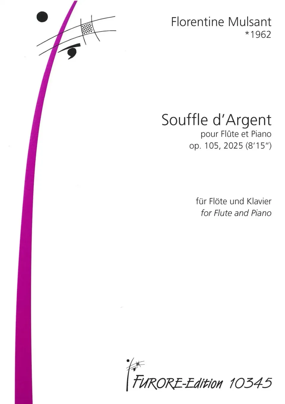 Furore Edition Souffle d’Argent pour Flûte et Piano op. 105 Flöte und Klavier