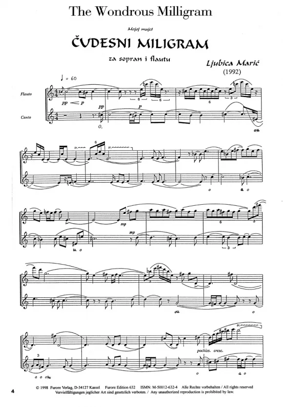 Furore Edition The Wondrous Milligram Noten Sopran Flöte