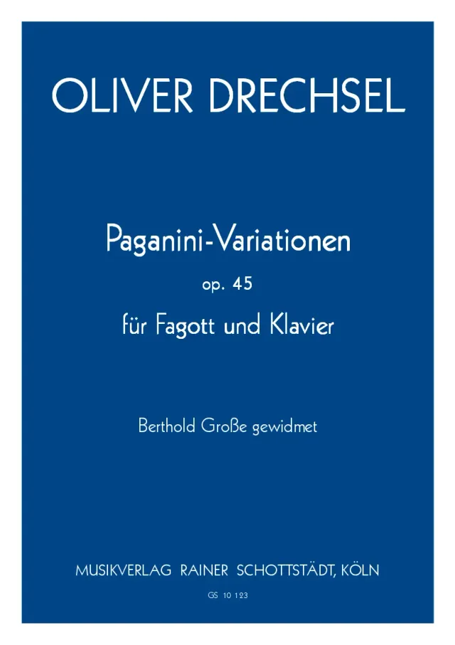 Musikverlag Rainer Schottstädt Paganini-Variationen op. 45 Noten Fagott