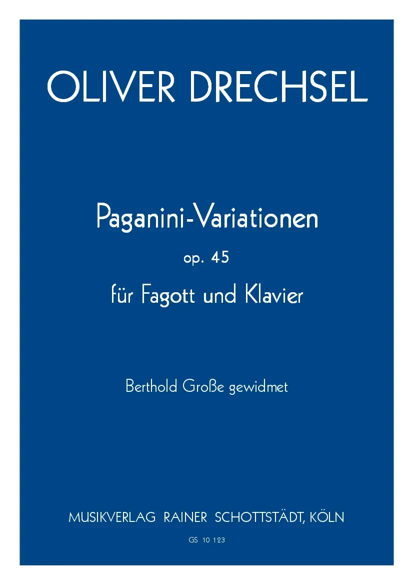 Musikverlag Rainer Schottstädt Paganini-Variationen op. 45 Noten Fagott
