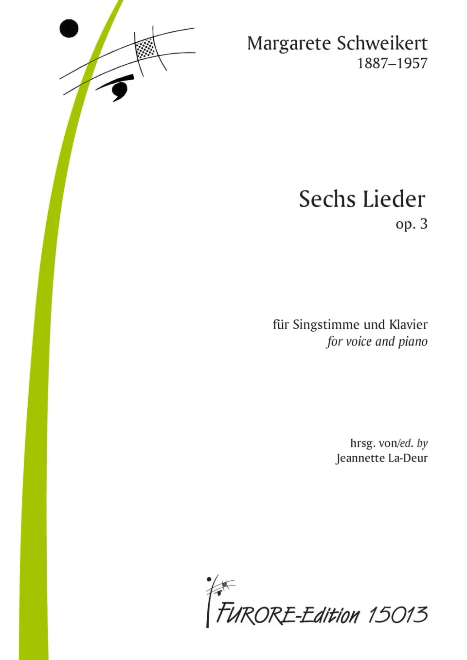 Furore Edition Six Lieder op. 3 Lieder für Singstimme