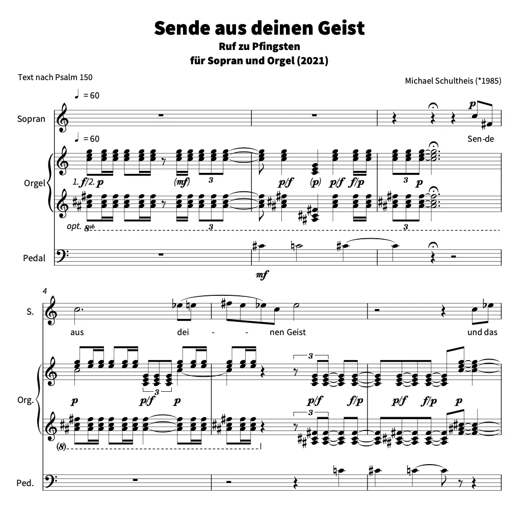Are Musik Verlag Sende aus deinen Geist Sopran Orgel