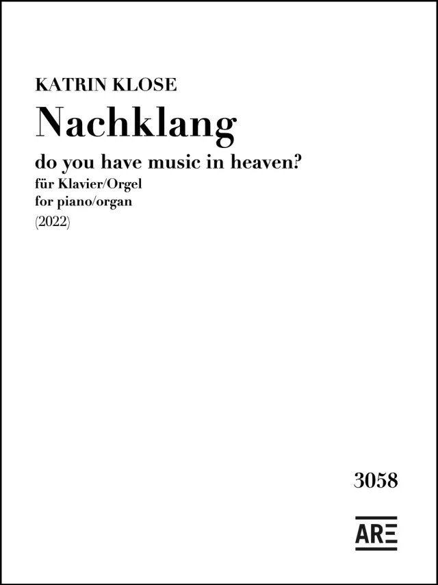 Are Musik Verlag Klose Nachklang Klavier Orgel Noten Are3058