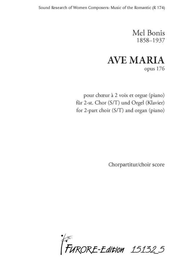 Furore Edition Ave Maria Chor Sopran Tenor Orgel Noten
