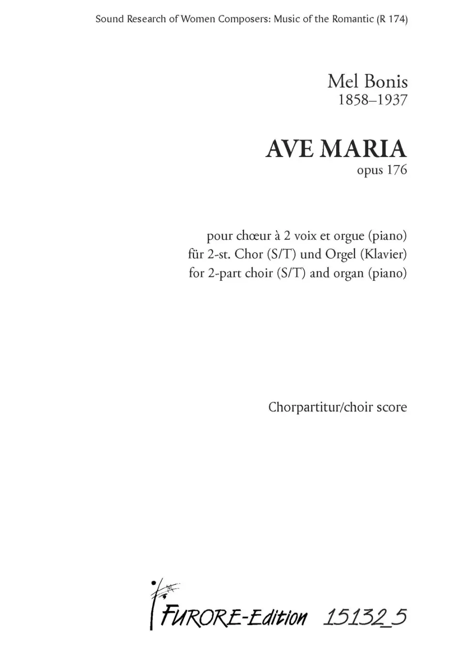 Furore Edition Ave Maria Chornoten für Sopran und Tenor