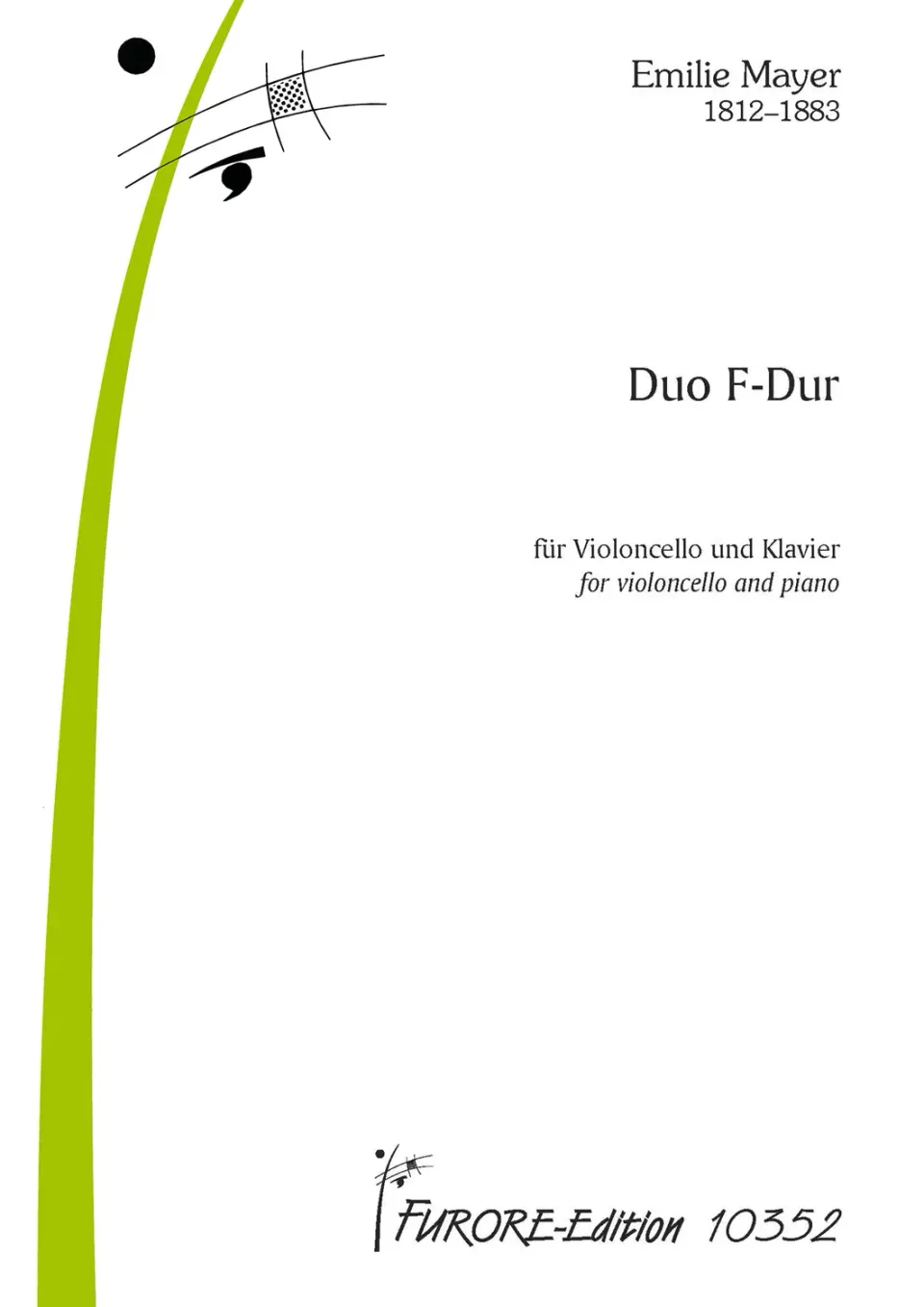 Furore Edition Sonate F-Dur Duo Cello Klaviernoten