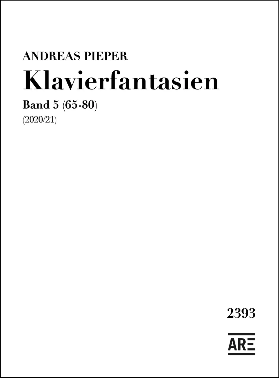 Are Musik Verlag Pieper Klavierfantasien Band 5 Noten Klavier