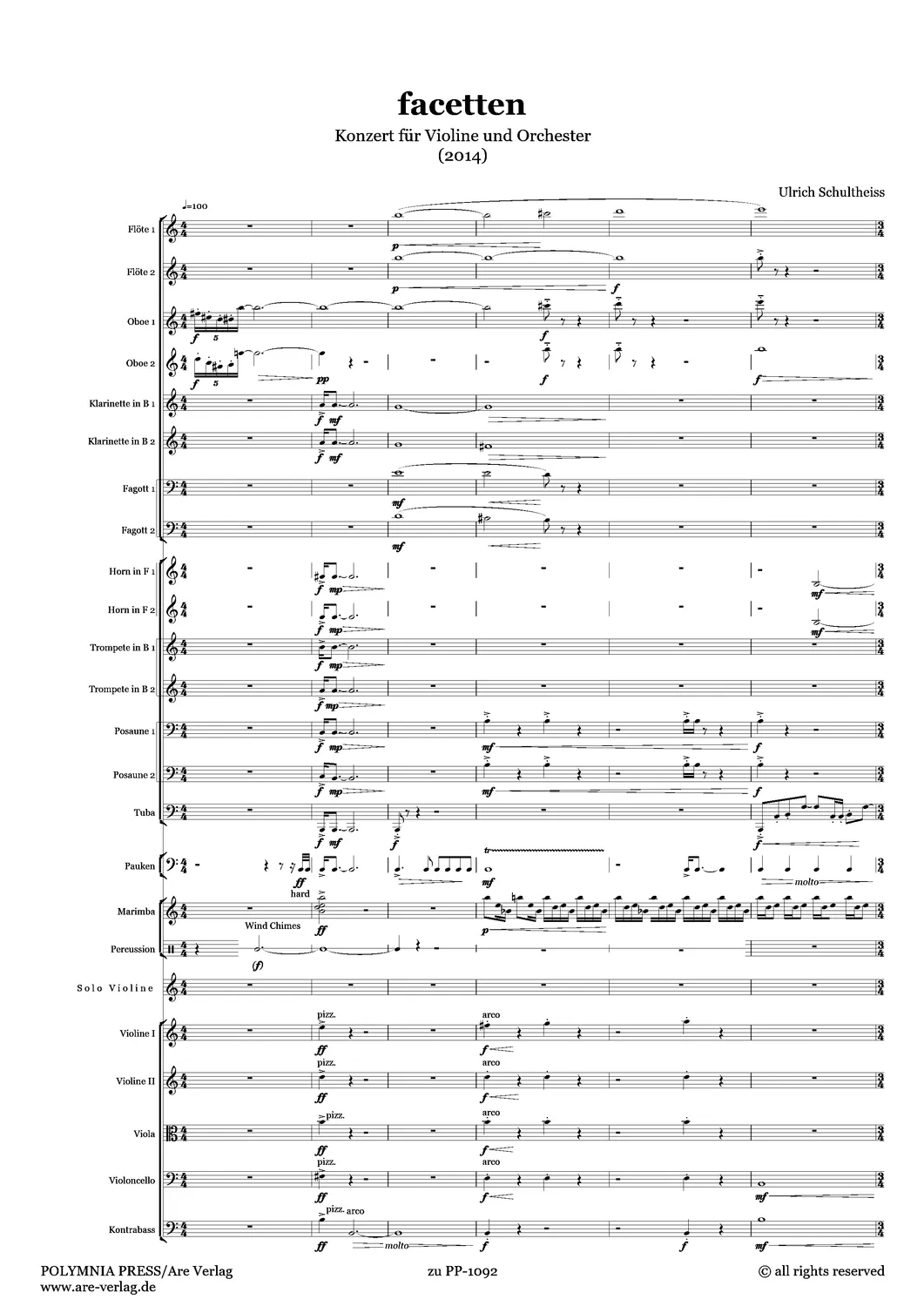 Are Musik Verlag facetten Violine Orchester Noten 11 Min