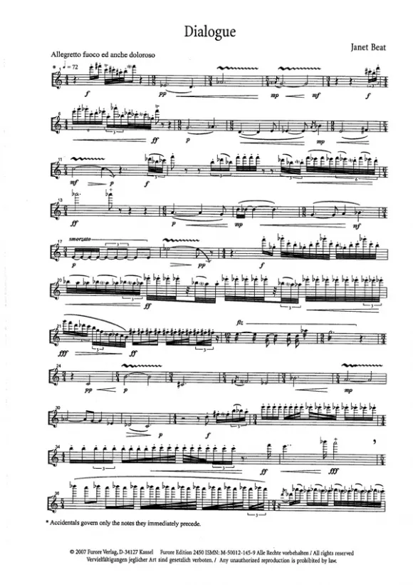 Furore Edition Two Caprices for solo flute Flötennoten Partitur