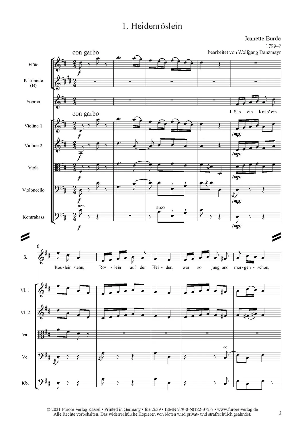 Furore Inspired by Goethe Vol.1 Noten Stimme Orchester