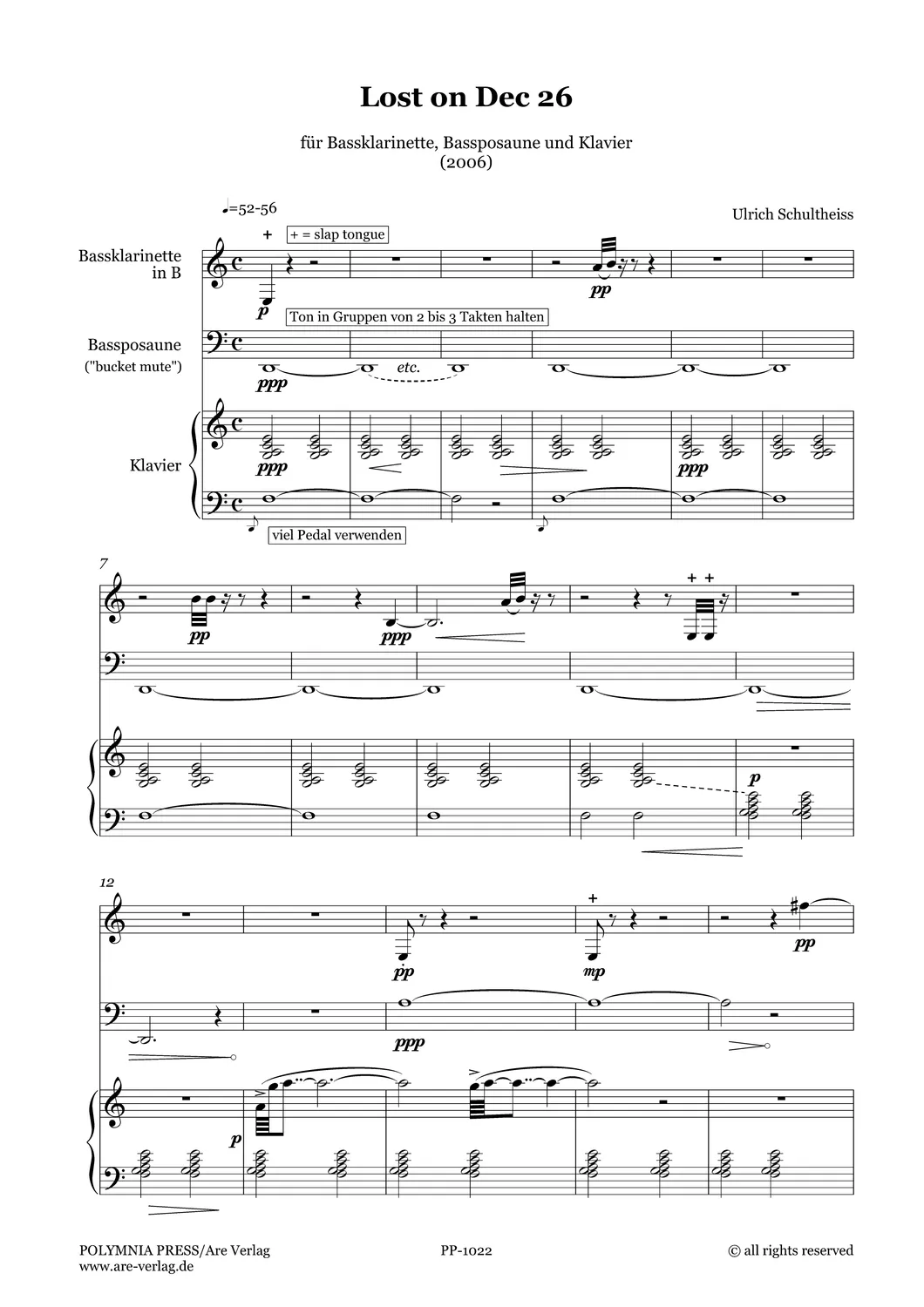 Are Musik Verlag Lost on Dec 26 Trio-Noten 9 Min