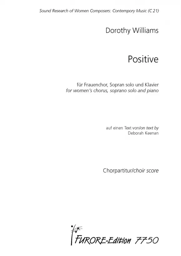 Furore Edition Positive Frauenchor Chornoten Klavier