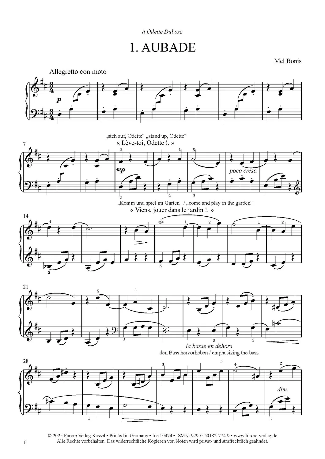Furore Edition Piano Pieces for Beginners Vol 1 Children’s Scenes Klaviernoten