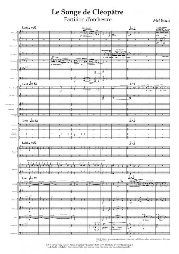 Furore Edition Le Songe de Cléopâtre op. 180 für Orchester