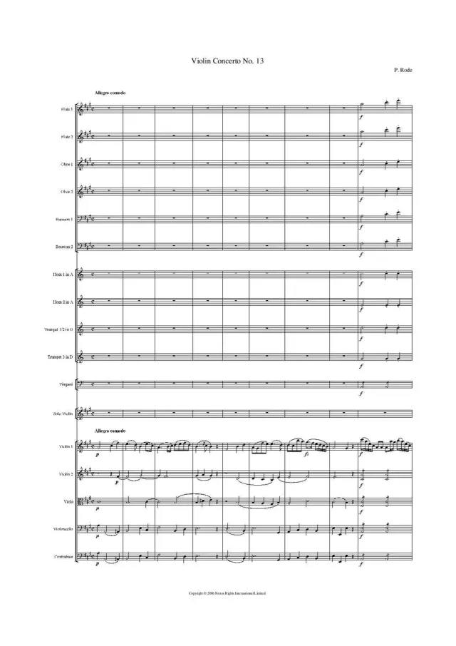 Artaria Rode013 Rode Violinkonzert Nr.13 Partitur Violine