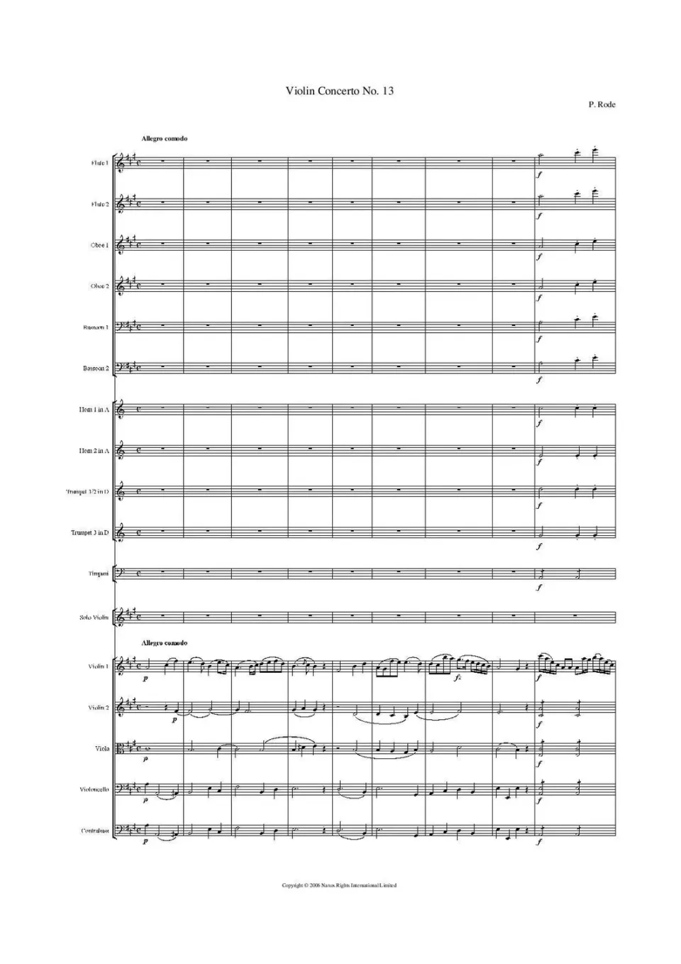 Artaria Rode013 Rode Violinkonzert Nr.13 Partitur Violine