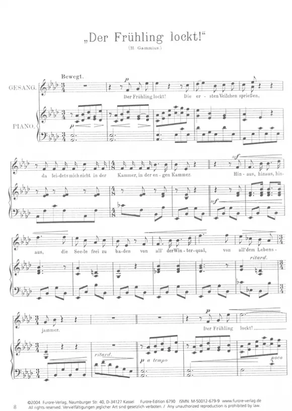 Furore Edition Lieder Album Noten Singstimme Klavier mittel