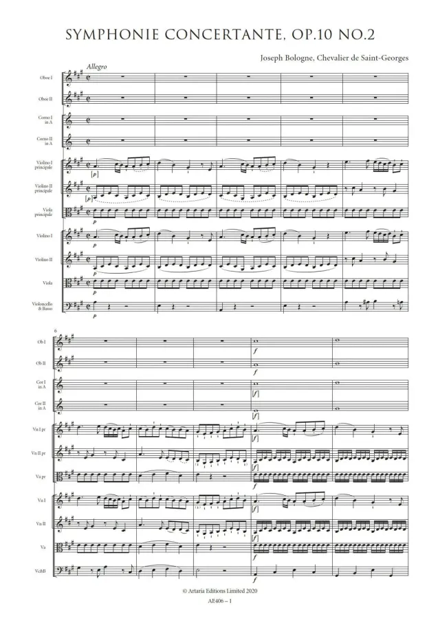 Artaria AE406 Symphonie Concertante A-Dur Partitur