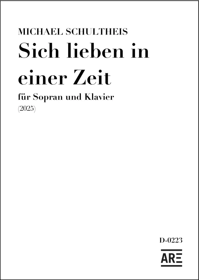 Are Musik Verlag Schultheis Sich lieben in einer Zeit Noten Sopran Klavier