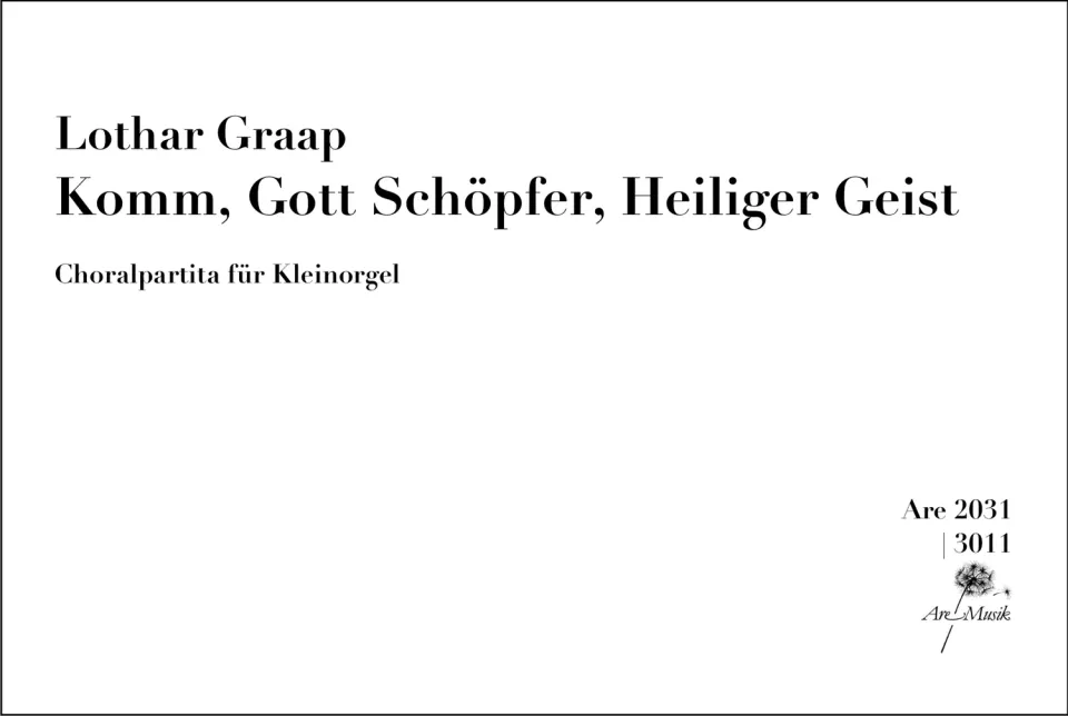 Are Musik Verlag Komm Schöpfer Heiliger Geist Noten Orgel