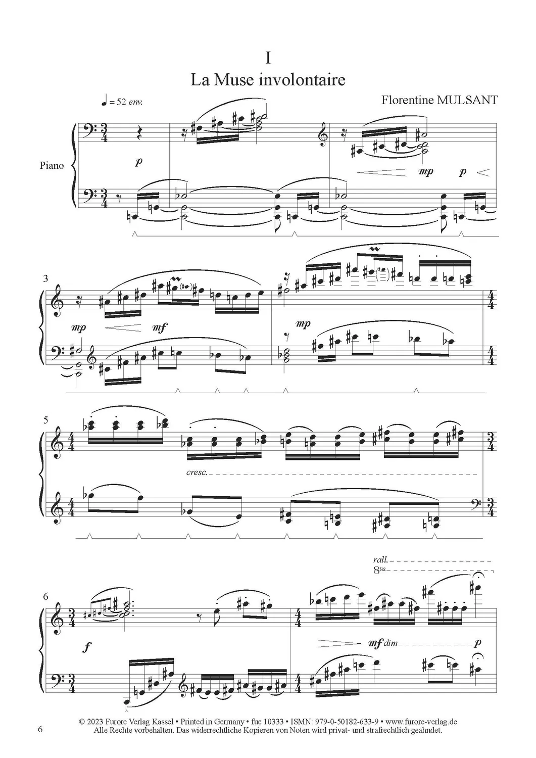 Furore Edition Dix poèmes op. 102 für Klavier und Sprecher*in Noten