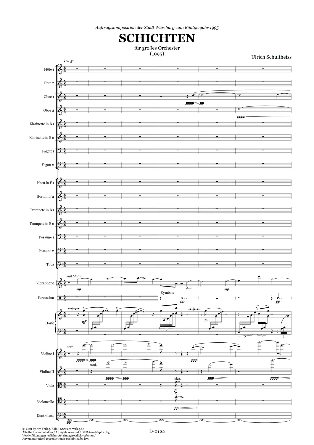 Are Musik Verlag Schultheiss Schichten Orchesterpartitur