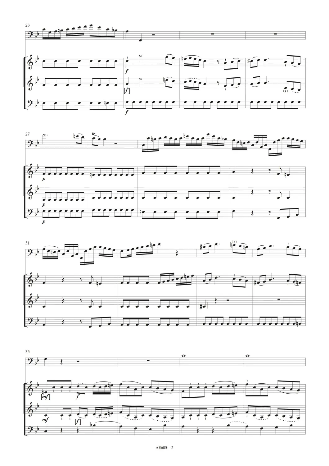 Artaria Michl Quartet in B-flat major for Bassoon and Strings (Schwemmer B XIX: 3.5) Quartett