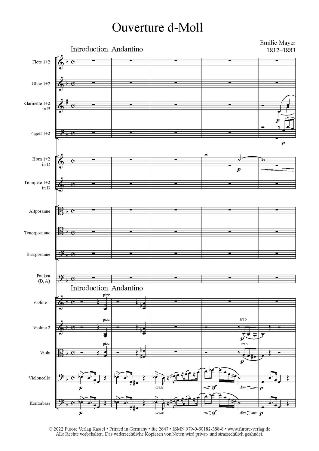 Furore Edition Ouvertüre d-Moll für Orchester
