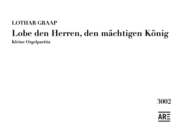 Are Musik Verlag Graap Lobe den Herren Orgelnoten Choral Orgel
