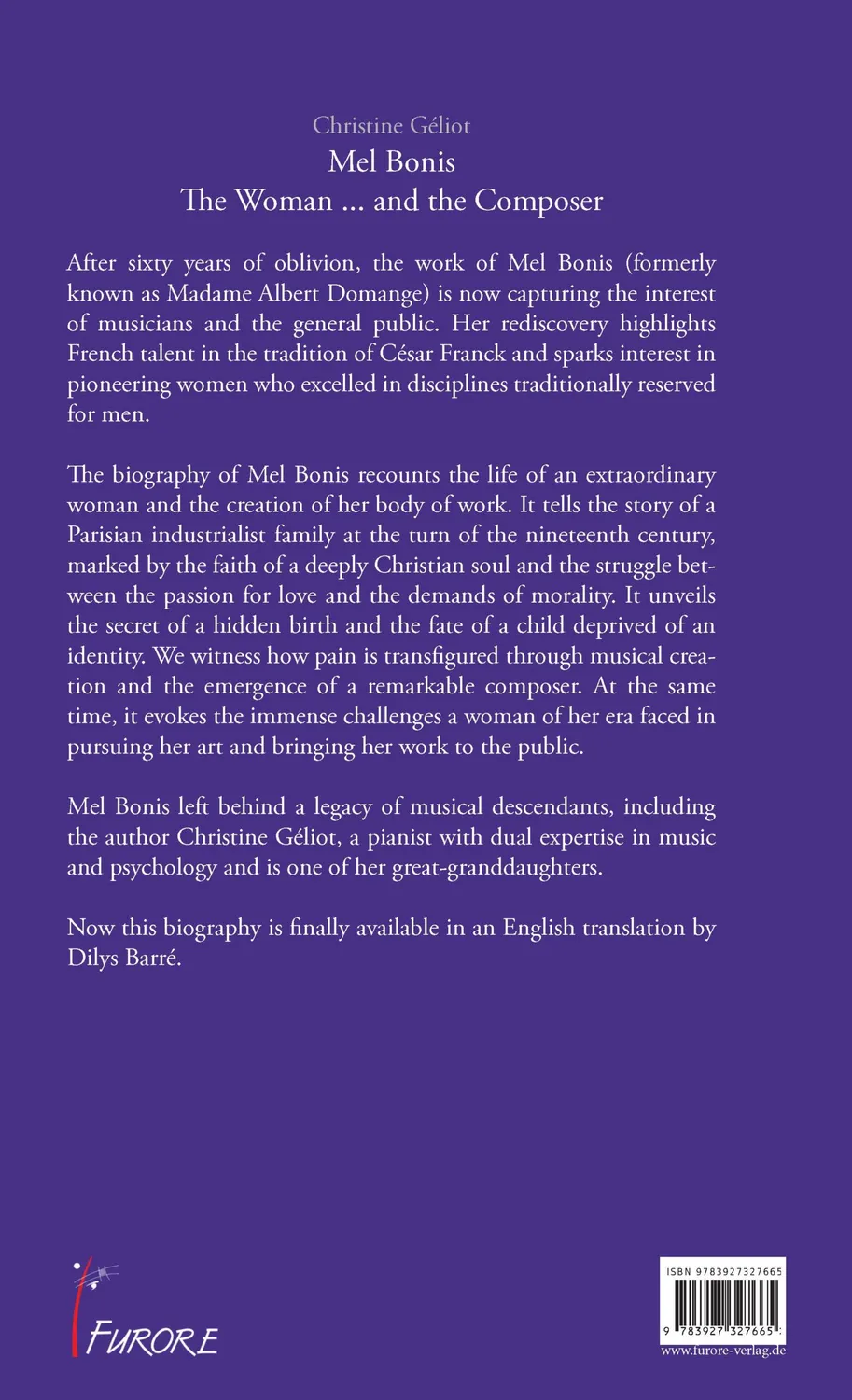Furore Edition Christine Géliot: Mel Bonis, the Woman and the Composer (1858–1937) Buch