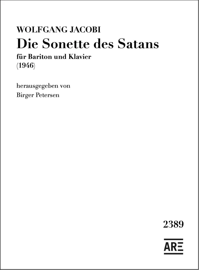 Are Musik Verlag Jacobi Sonette des Satans Noten Bariton Klavier