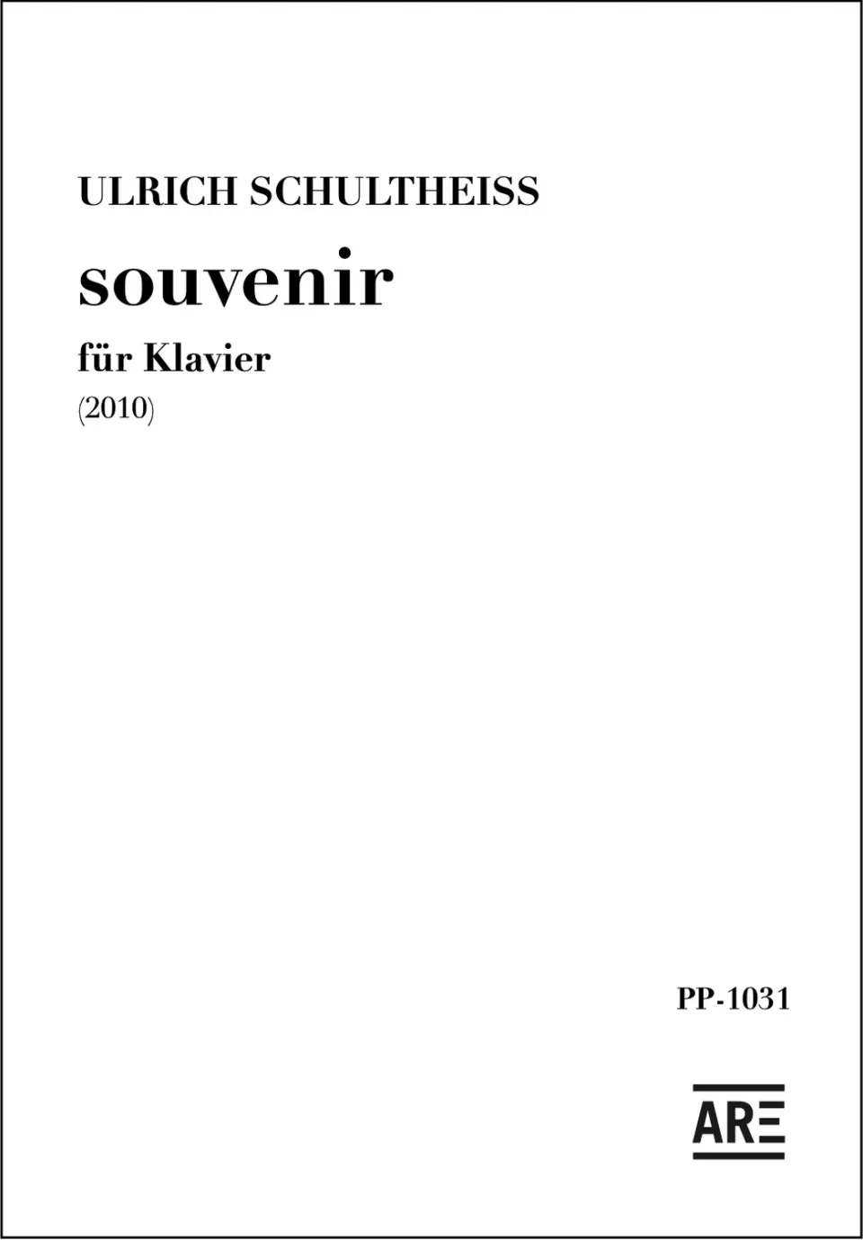 Are Musik Verlag souvenir Klavierstück
