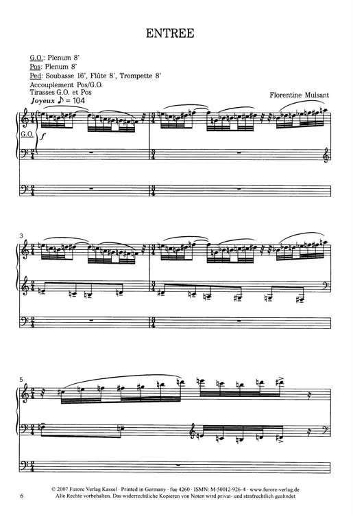 Furore Edition Messe pour orgue op. 24 Orgelnoten Partitur