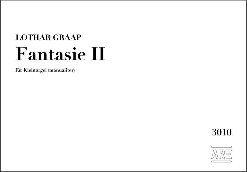 Are Musik Verlag Fantasie II Kleinorgel Noten manualiter