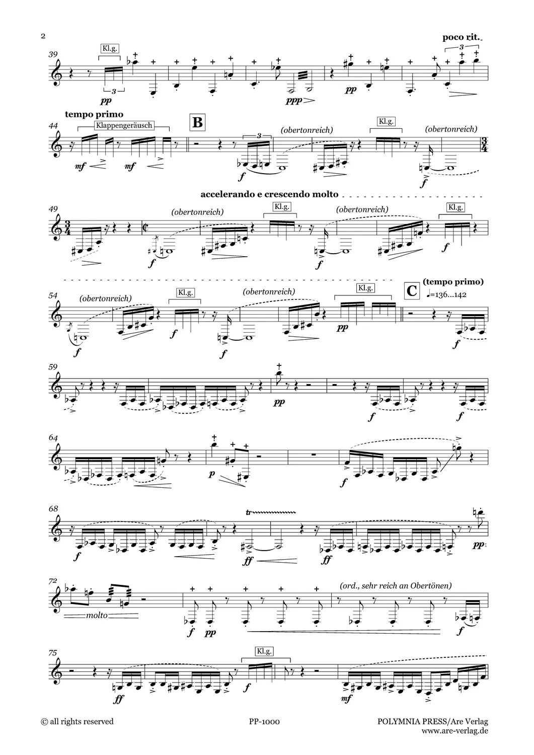 Are Musik Verlag basso Bassklarinette solo Noten