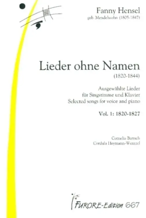 Furore Edition Lieder ohne Namen (1820–1844) Vol. 1: 1820–1827 Lieder für Singstimme und Klavier