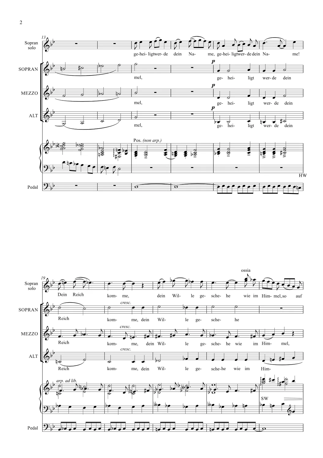 Are Musik Verlag Laux Vater unser Chorausgabe Chor Orgel