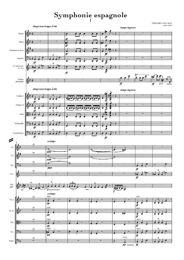 Artaria AEGC13 Lalo Symphonie espagnole Violinnoten