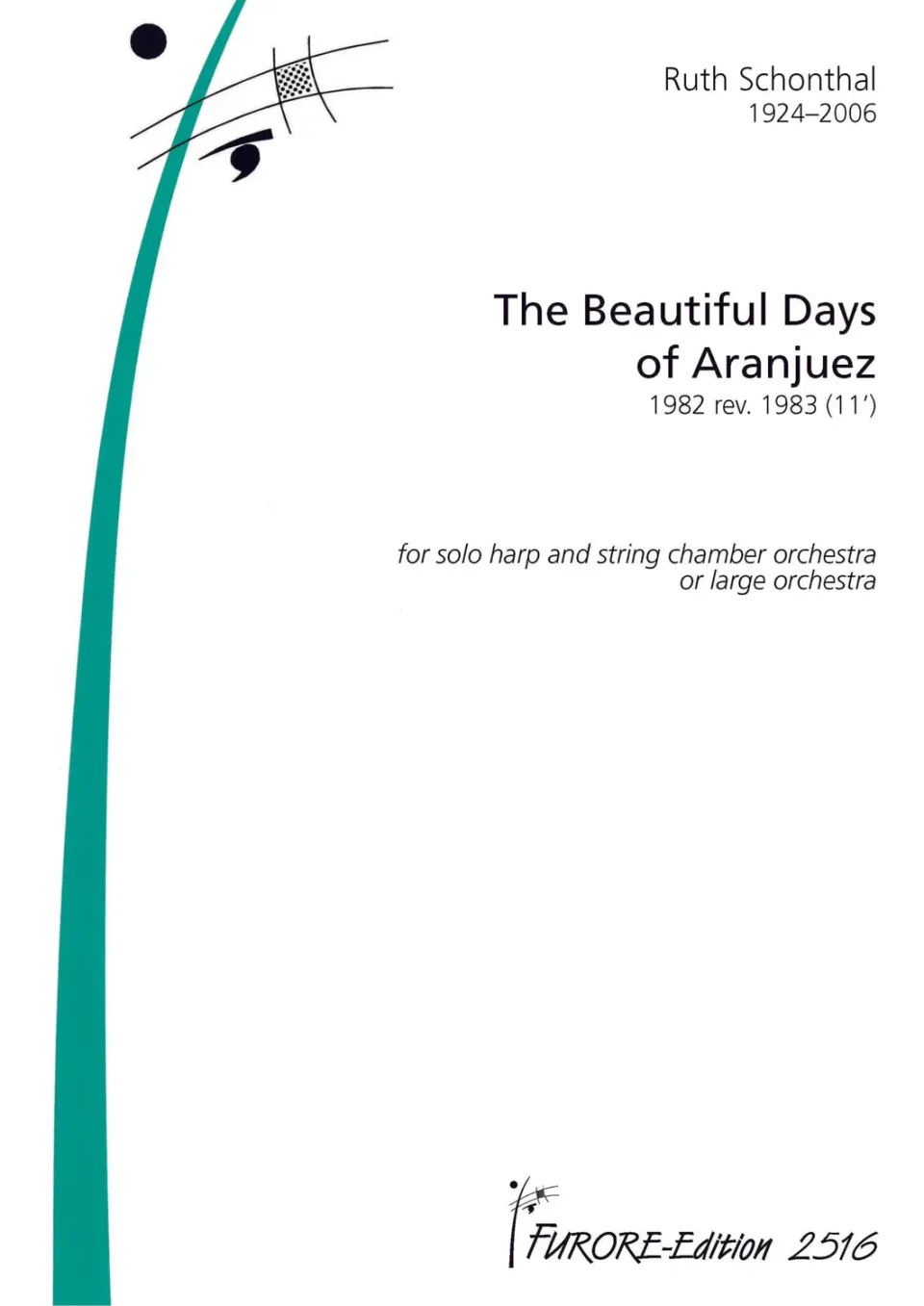 Furore Edition The beautiful day of Aranjuez Harfe Partitur